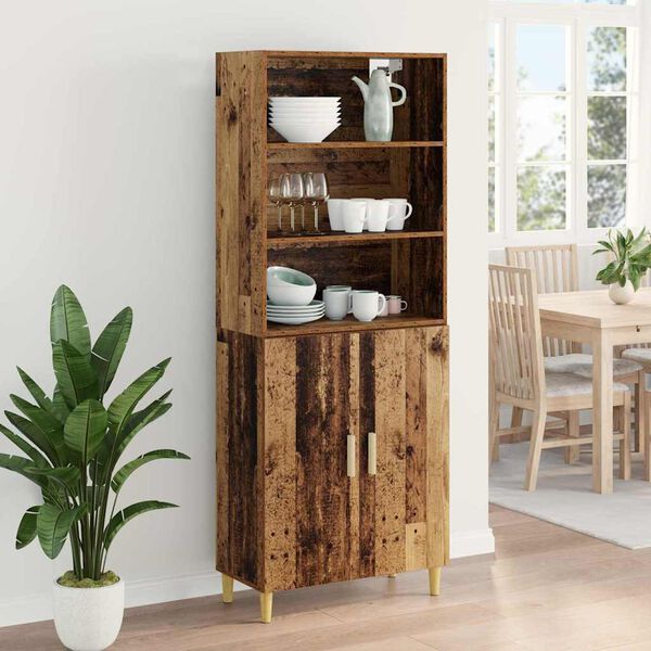 vidaXL Highboard Old Wood 69.5 x 32.5 x 180 cm Engineered Wood