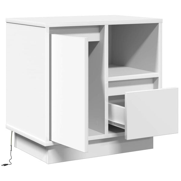 vidaXL Bedside Cabinet White 50 x 34.5 x 50 cm Engineered wood