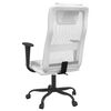 vidaXL Office Chair White Mesh Fabric and Faux Leather