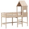 vidaXL Loft Bed with Ladder and Roof without Mattress 90x190 cm Single