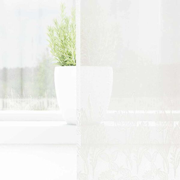 vidaXL Lace Curtain with Curtains Floral White 100 x 300 cm Polyester