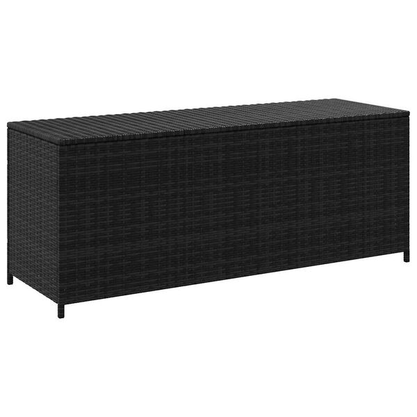 vidaXL Garden Storage Box Black 150x50x60 cm Poly Rattan