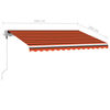 vidaXL Freestanding Manual Retractable Awning 350x250 cm Orange/Brown