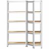 vidaXL 2 Piece 5-Layer Shelves Set Silver Steel&Engineered Wood