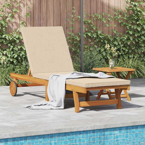 vidaXL Sun Lounger Reclining Brown 63 x 199 x 85cm Solid Acacia wood
