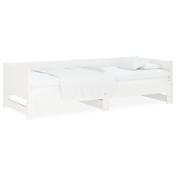 vidaXL Pull-out Day Bed without Mattress White 2x(80x200) cm