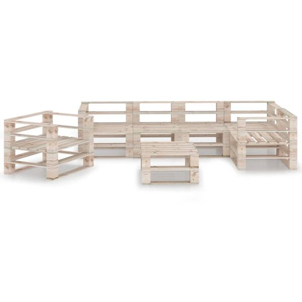 vidaXL 7 Piece Garden Pallet Lounge Set Pinewood