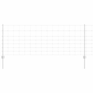 vidaXL Outdoor Wild Fence with Posts 25 x 0.8 m Galvanised Steel Mesh