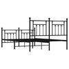 vidaXL Metal Bed Frame without Mattress with Footboard Black 140x200cm