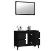 vidaXL 2 Piece Bathroom Furniture Set Black Engineered Wood