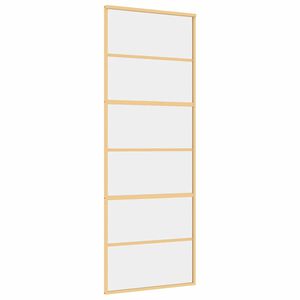 vidaXL Sliding Door Gold 76x205 cm Clear ESG Glass and Aluminium