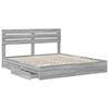 vidaXL Storage Bed Grey Sonoma 200 x 200 cm Engineered Wood