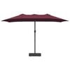 vidaXL Garden Parasol Bordeaux Red 385 x 209 x 244 cm Polyester