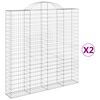 vidaXL Arched Gabion Baskets 2 pcs 200x30x200/220 cm Galvanised Iron