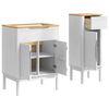 vidaXL Bathroom Furniture Set with Drawer 2 pcs White Solid Pine Wood