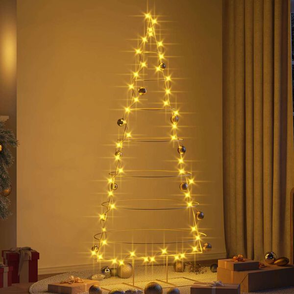 vidaXL Metal Christmas Tree with Stand Gold 210 cm Powder-coated steel