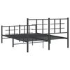 vidaXL Metal Bed Frame without Mattress with Footboard Black 140x190cm