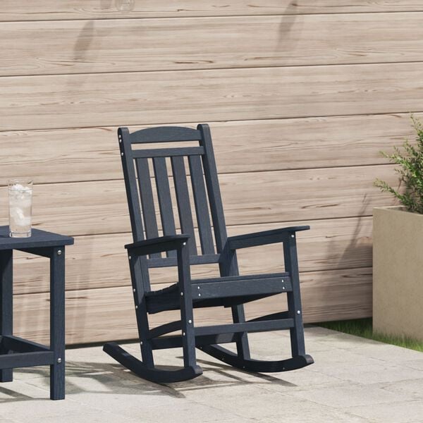 vidaXL Garden Rocking Chair Navy 70 x 92 x 108cm HDPE