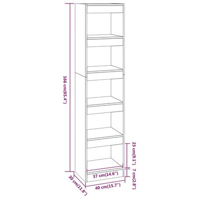 vidaXL Book Cabinet/Room Divider Grey Sonoma 40x30x166 cm