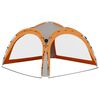vidaXL Party Tent with LED and 4 Sidewalls 3.6x3.6x2.3 m Grey&Orange