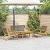 vidaXL Garden Chairs with Table 4 pcs Grey 90 x 45 x 40 cm