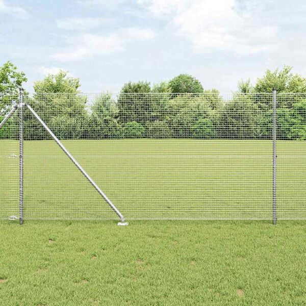 vidaXL Fence Post Silver 10 x 1.2 m (19 x 19 mm mesh) Steel