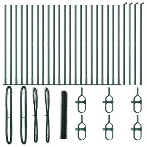 vidaXL Fence Post Green 50 x 1.2 m (50 mm mesh) Steel and PVC