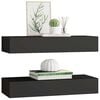 vidaXL Wall-mounted Drawer Shelves 2 pcs Black 60x23.5x10cm MDF
