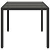 vidaXL Garden Table 150x90x75 cm Tempered Glass and Poly Rattan Black