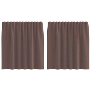 vidaXL Voile Curtains with Tab Top 2 pcs Brown