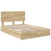 vidaXL Storage Bed with Drawer Sonoma Oak 140 x 190 cm Engineered Wood