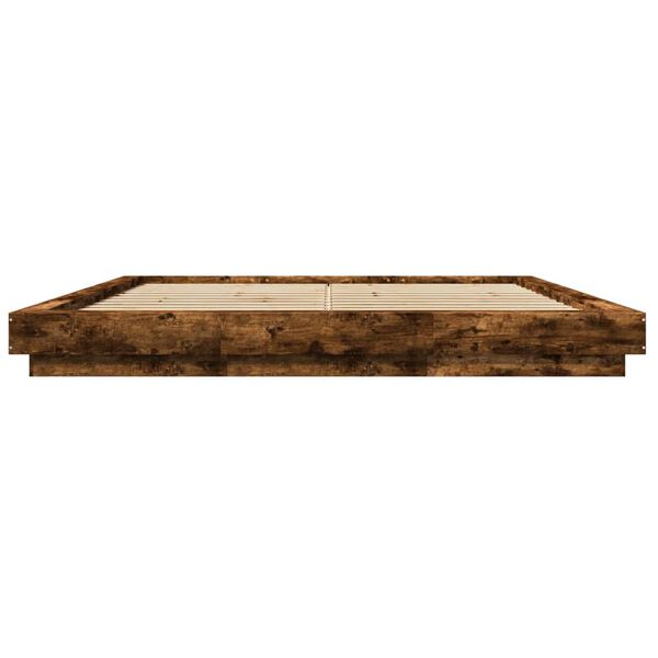 vidaXL Bed Frame without Mattress Smoked Oak 200x200 cm