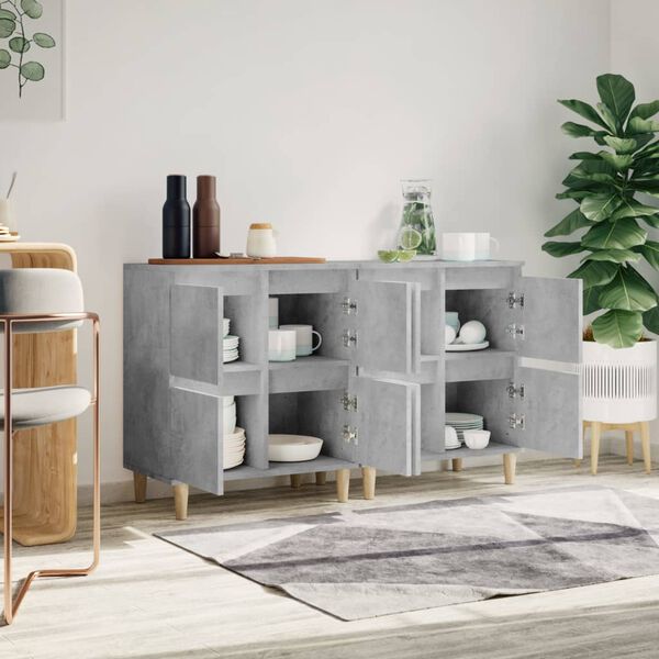vidaXL Sideboards 2 pcs Concrete Grey 60x35x70 cm Engineered Wood