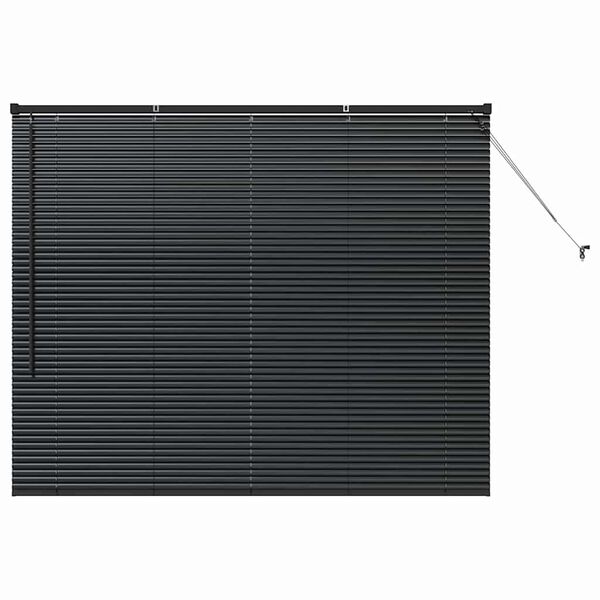 vidaXL Window Blind with Curtains Manual Black Aluminium