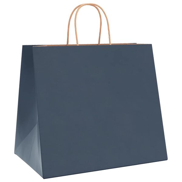 vidaXL Paper Bags 250 pcs with Handles Blue 32x22x28 cm