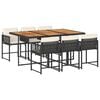 vidaXL Garden Dining Set | Black, Brown, Cream White
