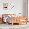 vidaXL Bed Frame without Mattress Wax Brown 135x190 cm Double Solid Wood Pine