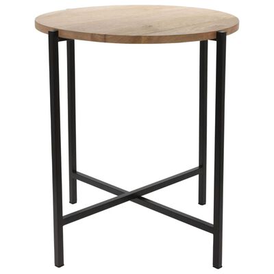 Ambiance End Table Round Wood and Metal 45 cm