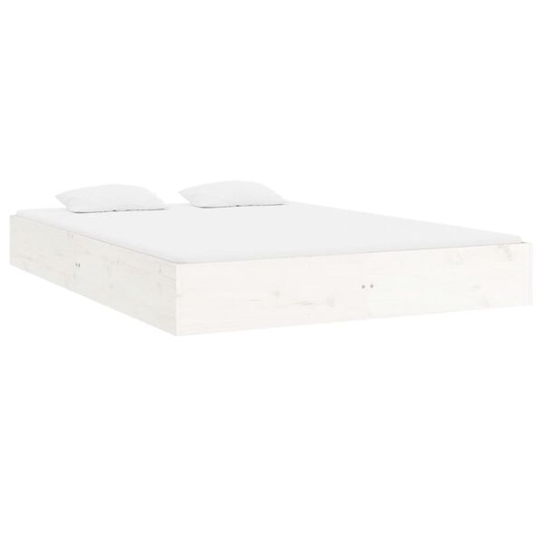 vidaXL Bed Frame without Mattress White Solid Wood 120x200 cm