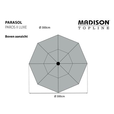 Madison Parasol Paros II Luxe 300 cm Grey