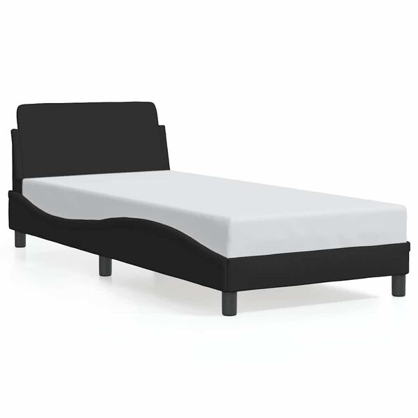 vidaXL Bed Frame "Dover" Black 90x190 cm Single Fabric