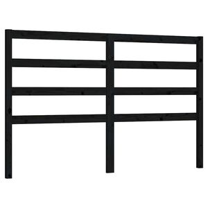 vidaXL Bed Headboard Black 146x4x100 cm Solid Wood Pine