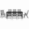 vidaXL Garden Dining Set 9 pcs Anthracite Powder-Coated Steel