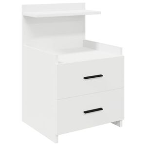 vidaXL Bedside Cabinet with 2 Drawers White 40x36.5x62 cm