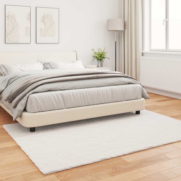 vidaXL Faux Rabbit Fur Rug Olite Cream 120 x 170 cm Polyester