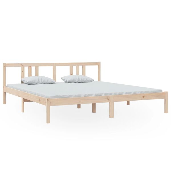 vidaXL Bed Frame without Mattress Solid Wood 180x200 cm Super King Super King Size