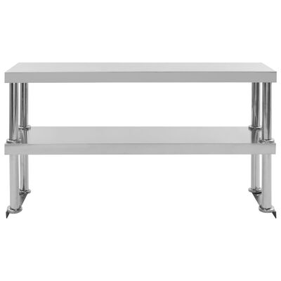 vidaXL Kitchen Work Table with Overshelf 120x60x150 cm Stainless Steel