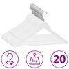 vidaXL 20 pcs Clothes Hanger Set Non-slip White Hardwood