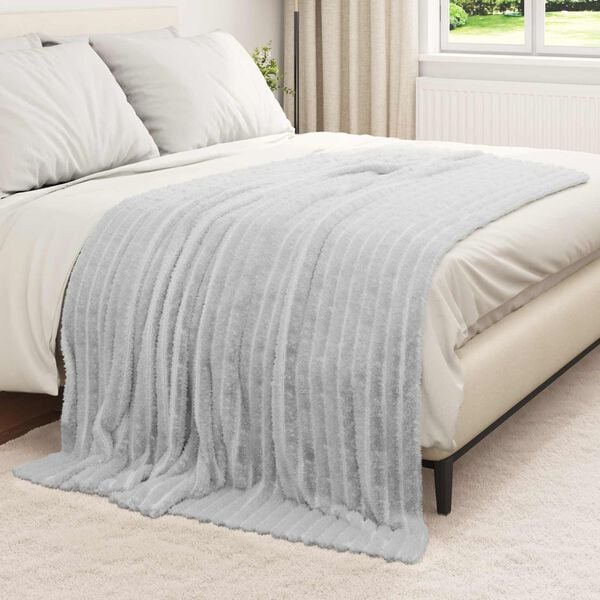 vidaXL Throw Blanket Grey 200 x 150 cm Fleece
