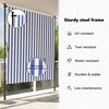 vidaXL Outdoor Roller Blind Blue and White 200x270 cm Fabric&Steel
